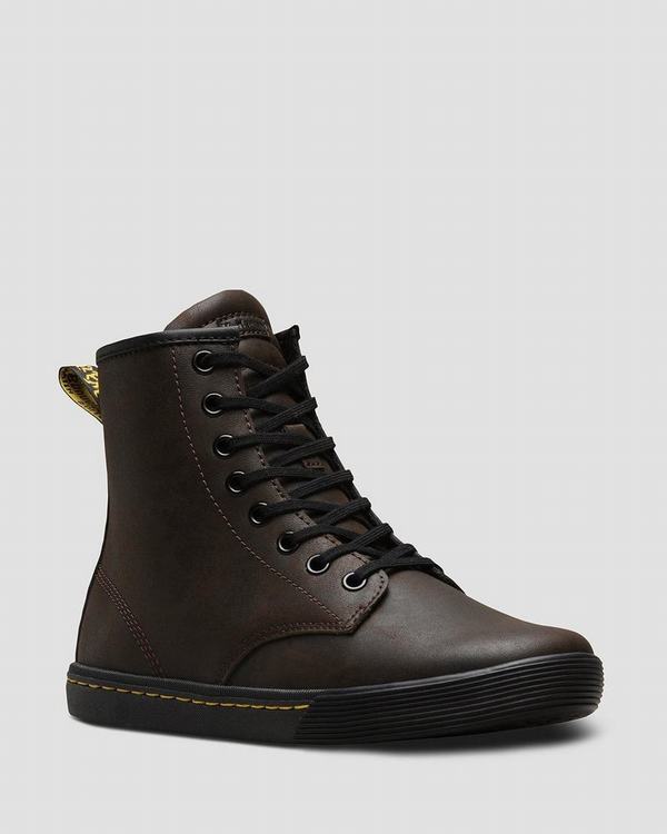 Dr Martens Dámské Kotníkové Boty Sheridan Tmavě Hnědé, CZ-234085